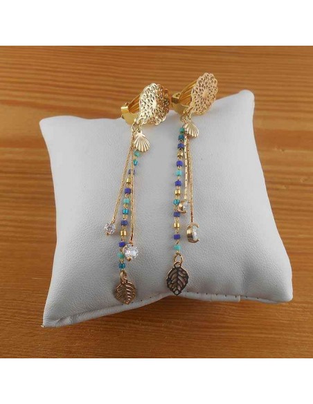 boucles d'oreilles clips pendantes
