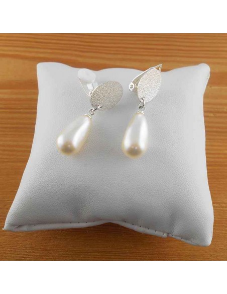 Boucles d'oreilles clips Swarovski blanches