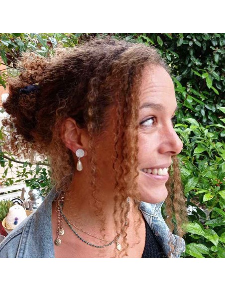 Boucles d'oreilles clips Swarovski blanches