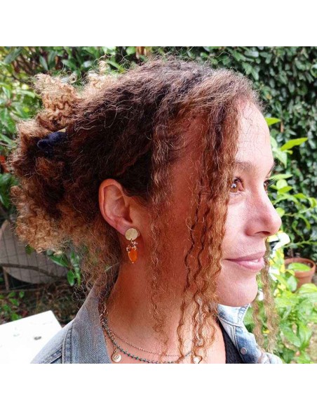 Boucle d'oreille clip Senorita orange