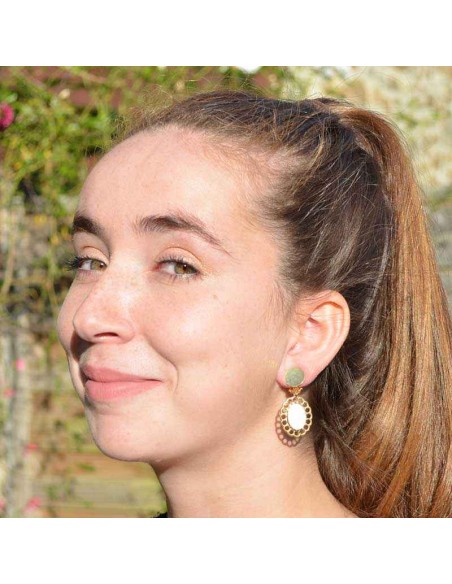 Boucle d'oreille clip ovale plaqué or