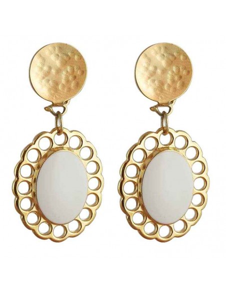 Boucle d'oreille clip ovale plaqué or