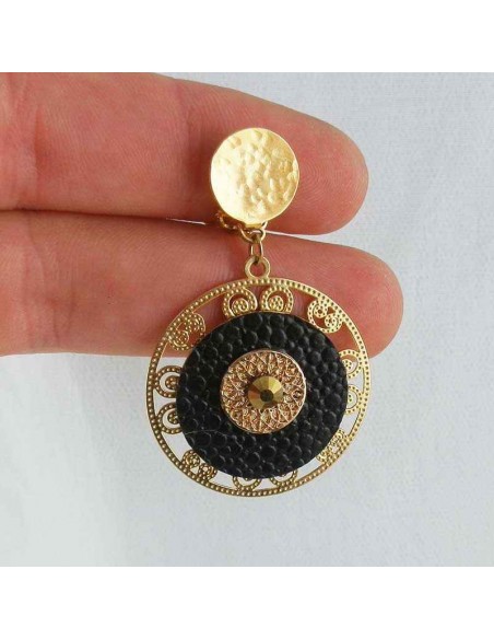 Boucles d'oreilles Thai noires