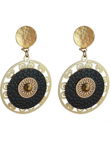 Boucles d'oreilles Thai noires