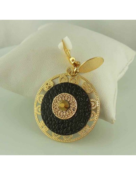 Boucles d'oreilles Thai noires