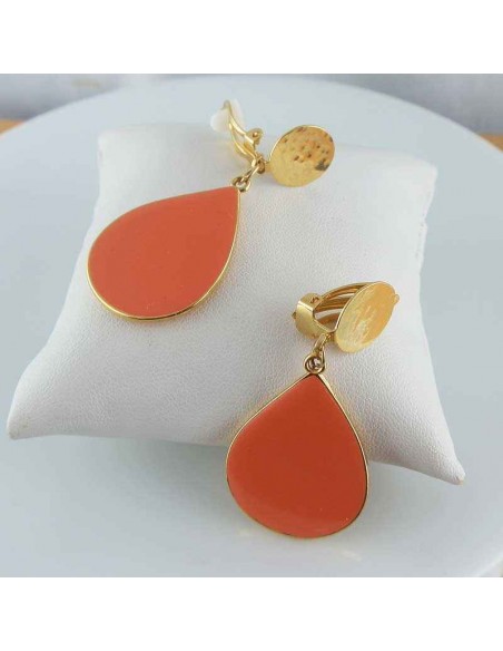 Boucle d'oreille clip goutte 24 k gold filled