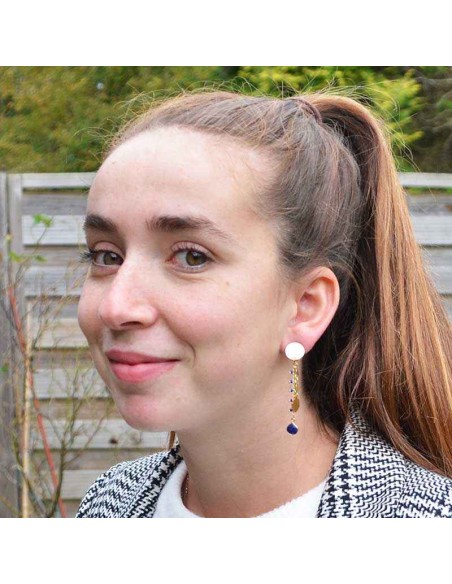 Boucle d'oreille clip Lapis Lazuli