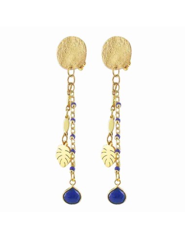 Boucle d'oreille clip Lapis Lazuli