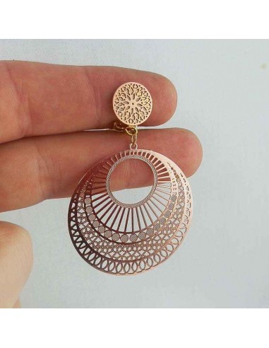 Boucles d'oreilles clips Dentelles rosées