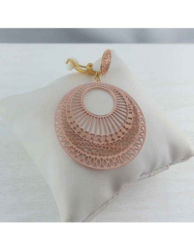 Boucles d'oreilles clips Dentelles rosées
