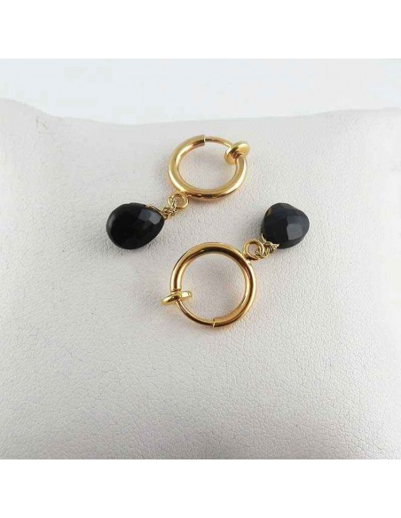 Boucles d'oreilles clips Onyx vert