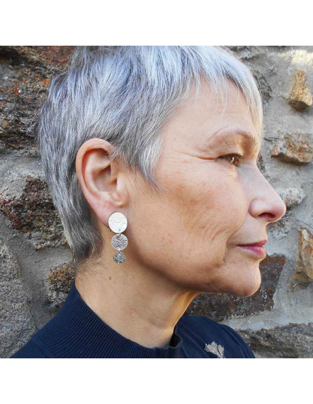 Boucle d'oreille argent épidaure