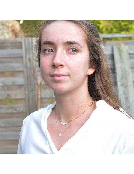 Pendentif plaqué or pierre de lune