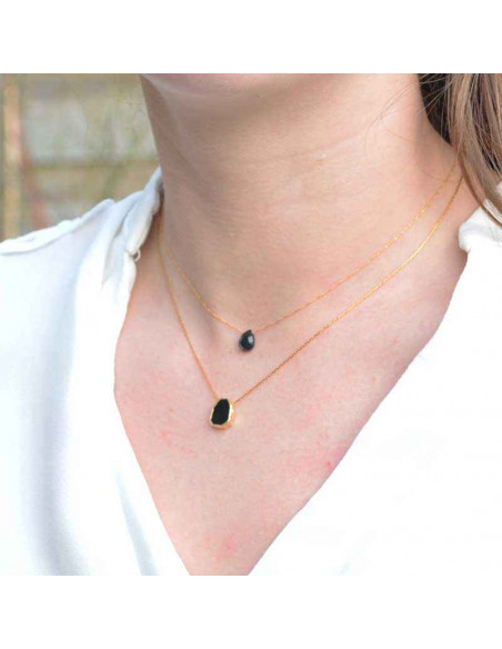 pendentif onyx plaqué or