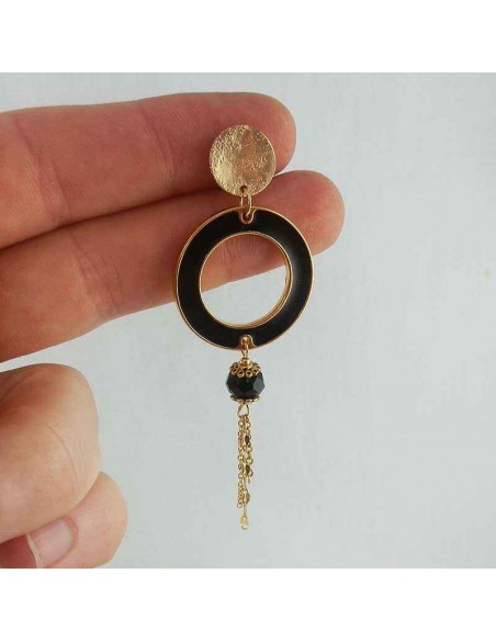 Boucle d'oreille à clip noir