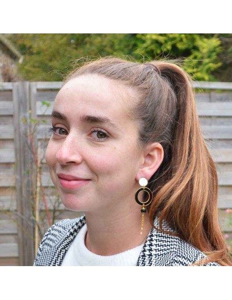 Boucle d'oreille à clip noir