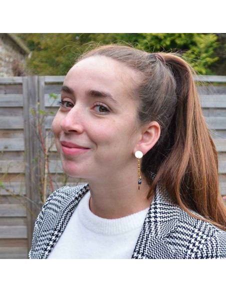 Boucles d'oreilles à clips Lapis Lazuli plaqué or