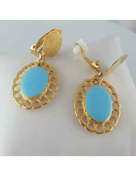 Boucle d'oreille clip ovale plaqué or