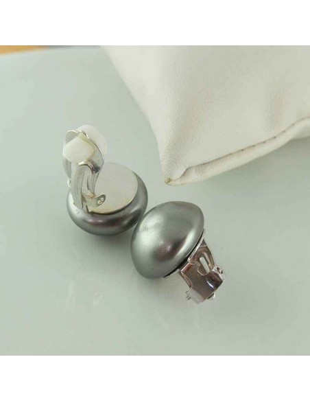 Boucles d'oreilles clips courtes grises