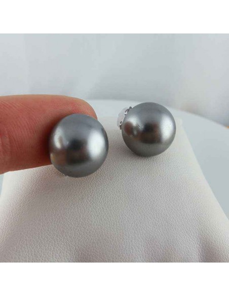 Boucles d'oreilles clips courtes grises