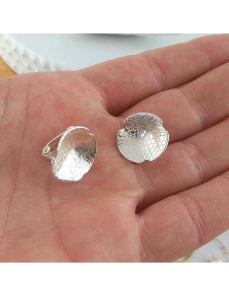 Boucle d'oreille clip court argent 925