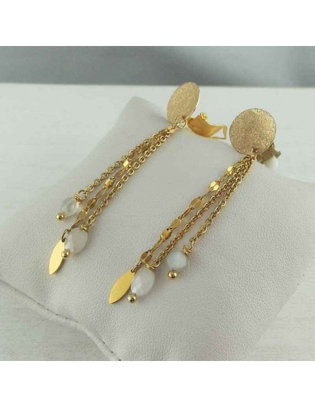 Boucles d'oreilles à clips Pierre de lune