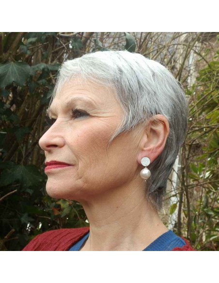 Boucle d'oreille clip Swarovski Nacrée