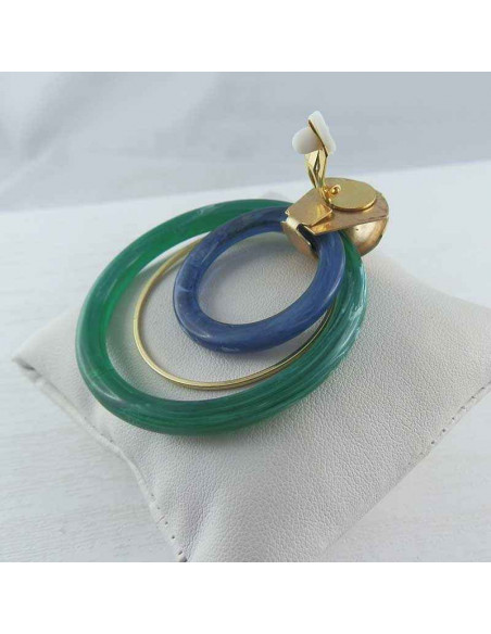 Boucle d'oreille clip résine