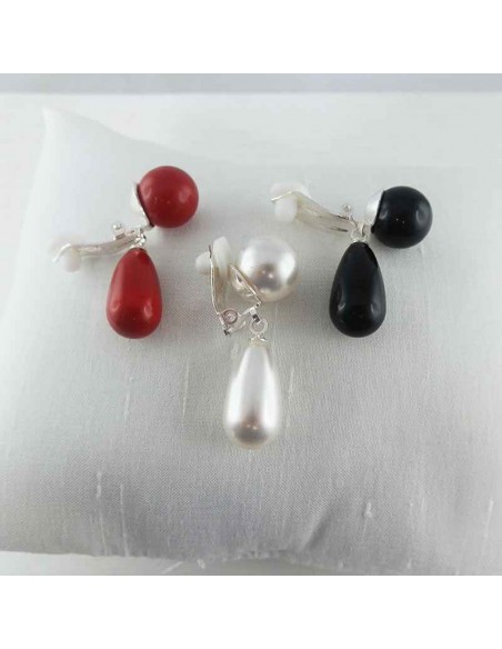 boucle d'oreille clip swarovski goutte