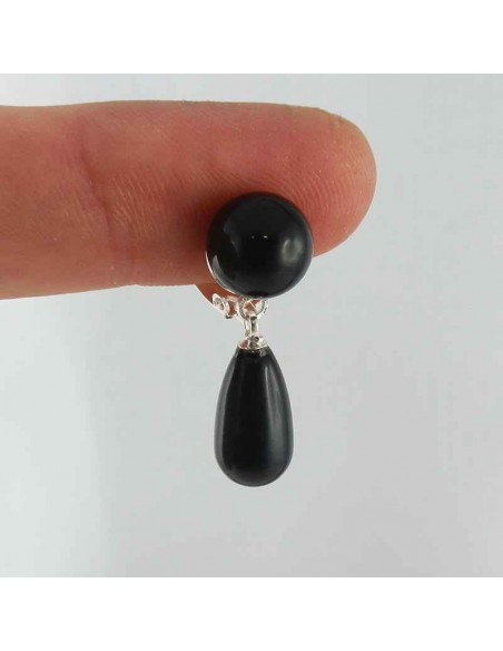 boucle d'oreille clip swarovski goutte