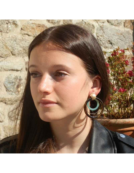 Boucle d'oreille clip résine