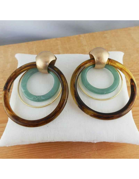 Boucle d'oreille clip résine