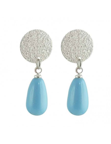 Boucle d'oreille clip Swarovski bleu ciel