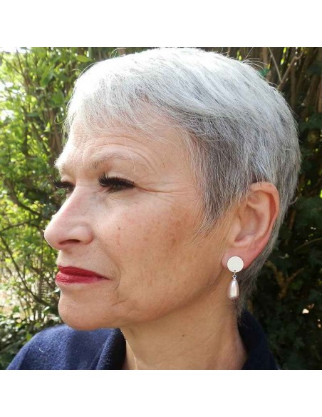 Boucle d'oreille clip Swarovski rose