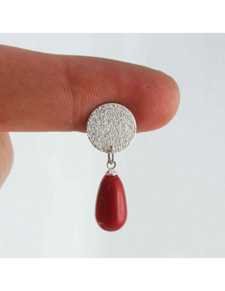 Boucles d'oreilles clips Swarovski rouges