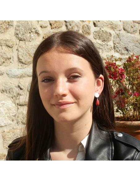 Boucles d'oreilles clips Swarovski rouges