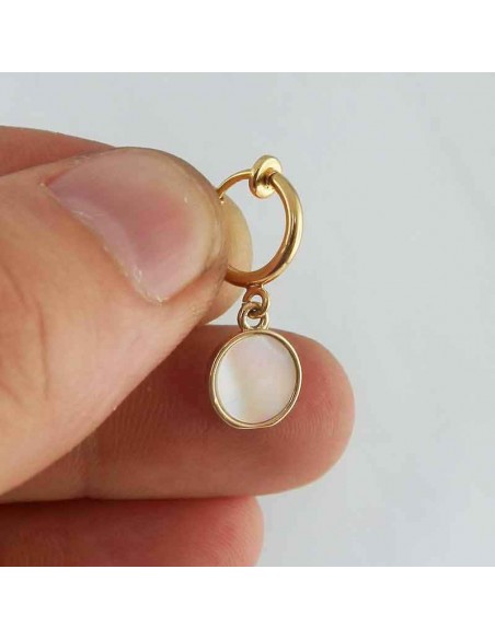 Boucles d'oreilles clips nacre
