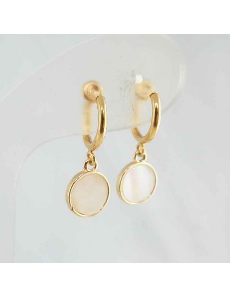 Boucles d'oreilles clips nacre