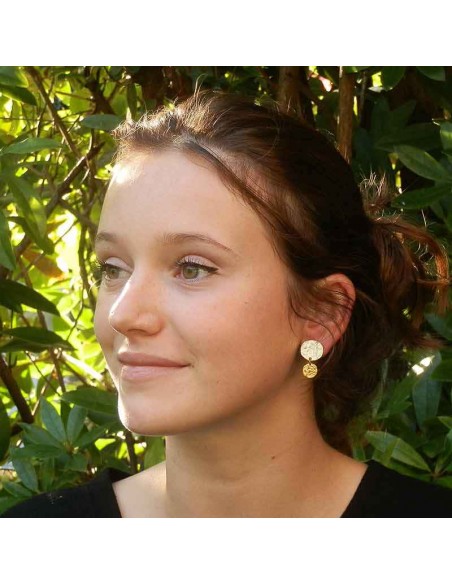 Boucle d'oreille clip martelé