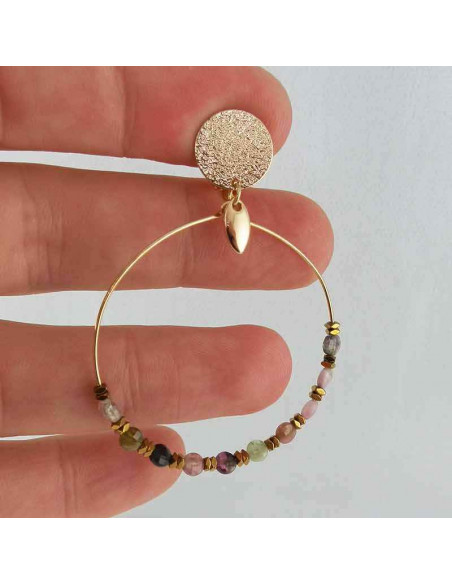 Boucle d'oreille clip tourmaline