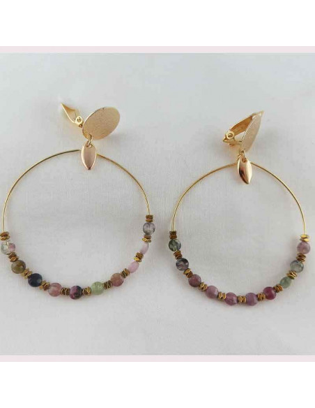 Boucle d'oreille clip tourmaline
