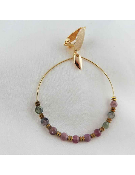 Boucle d'oreille clip tourmaline