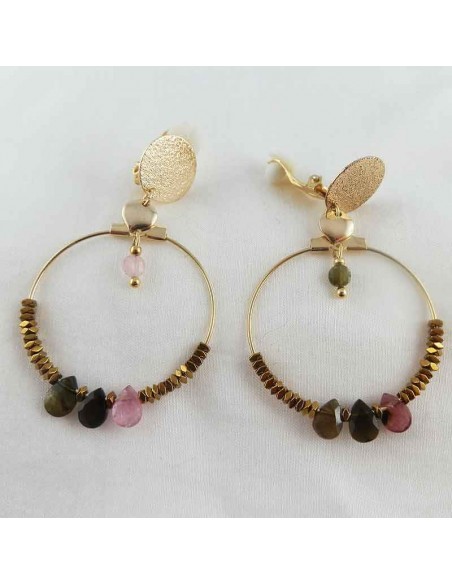 Boucles d'oreilles clips Tourmaline