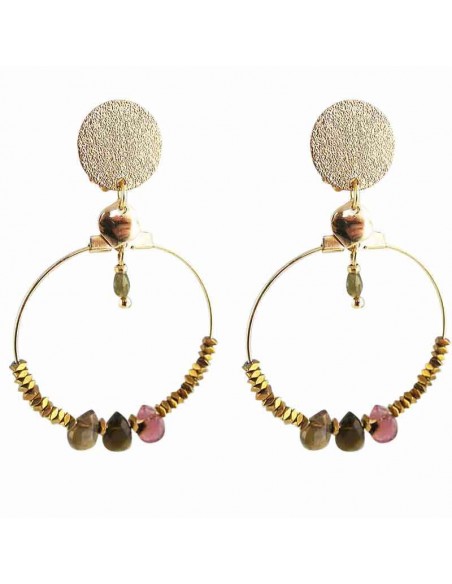 Boucles d'oreilles clips Tourmaline