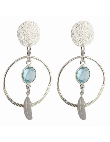 Boucle d'oreille clip argent flora