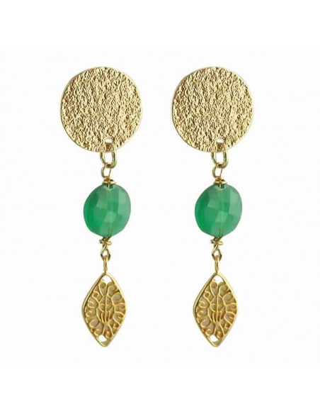 Boucle d'oreille clip emeraude