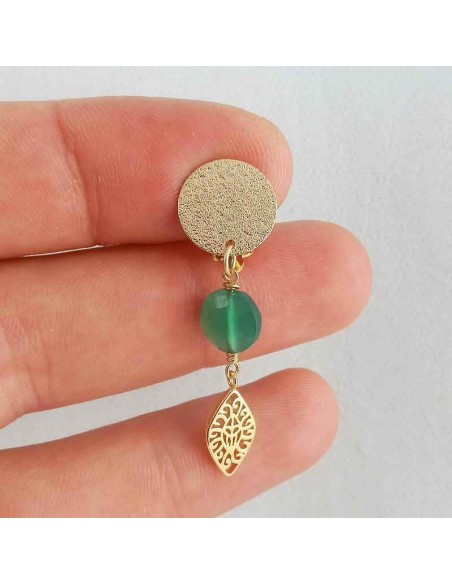 Boucle d'oreille clip emeraude