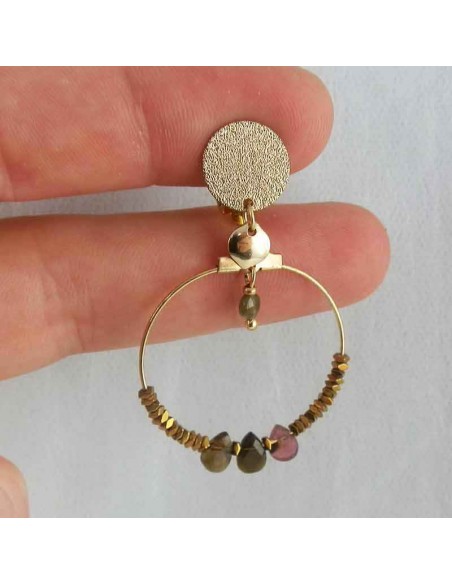 Boucles d'oreilles clips Tourmaline