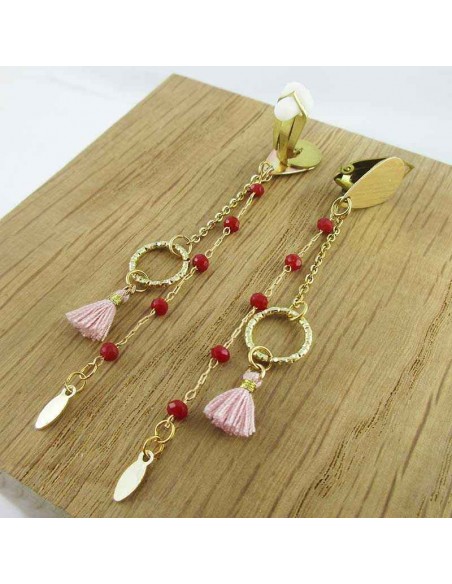 Boucle d'oreille clip ponpom St Tropez 