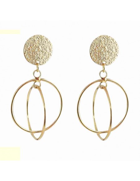 Boucle d'oreille clip plaqué or galaxy